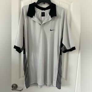 Nike Tiger Woods Collection 2XL Gray and Black Dri-fit Golf Shirt